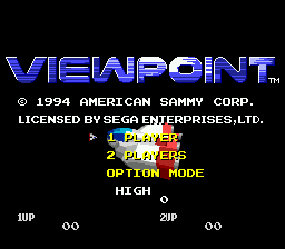 Viewpoint title screen for Sega Genesis